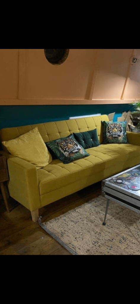 FREE Yellow Fabric Sofa – Good Condition