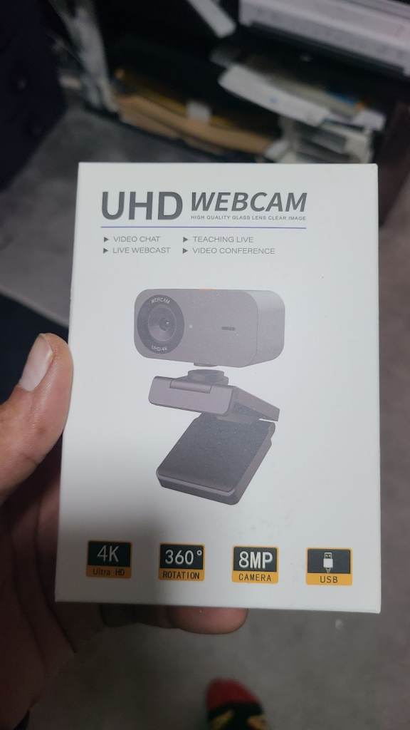 4K Webcam Microphone UHD Ultra-HD Privacy Cover Noise Cancelling 100° Wide Angle NEW BOXED