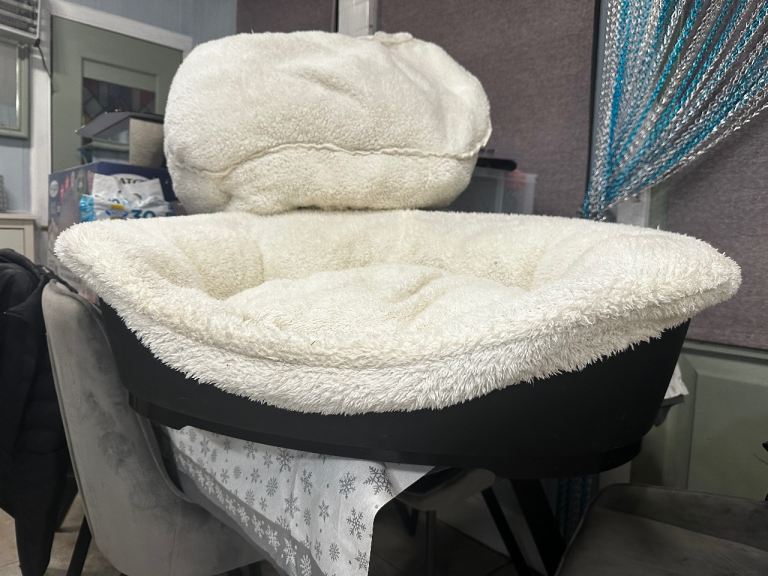 Argos plastic dog bed with 2 covers free to collector 