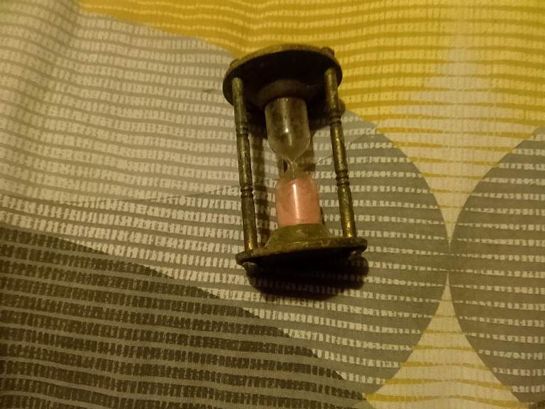 Vintage rare very collectable 1950s brass/glass egg timer pretty good condition 