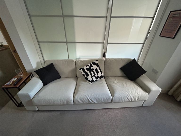 IKEA Vilme 3 Seater Sofa - White Fabric, Great Condition