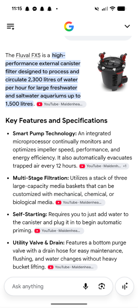 Fluval FX5 High-Performance External Canister Filter for Aquariums
