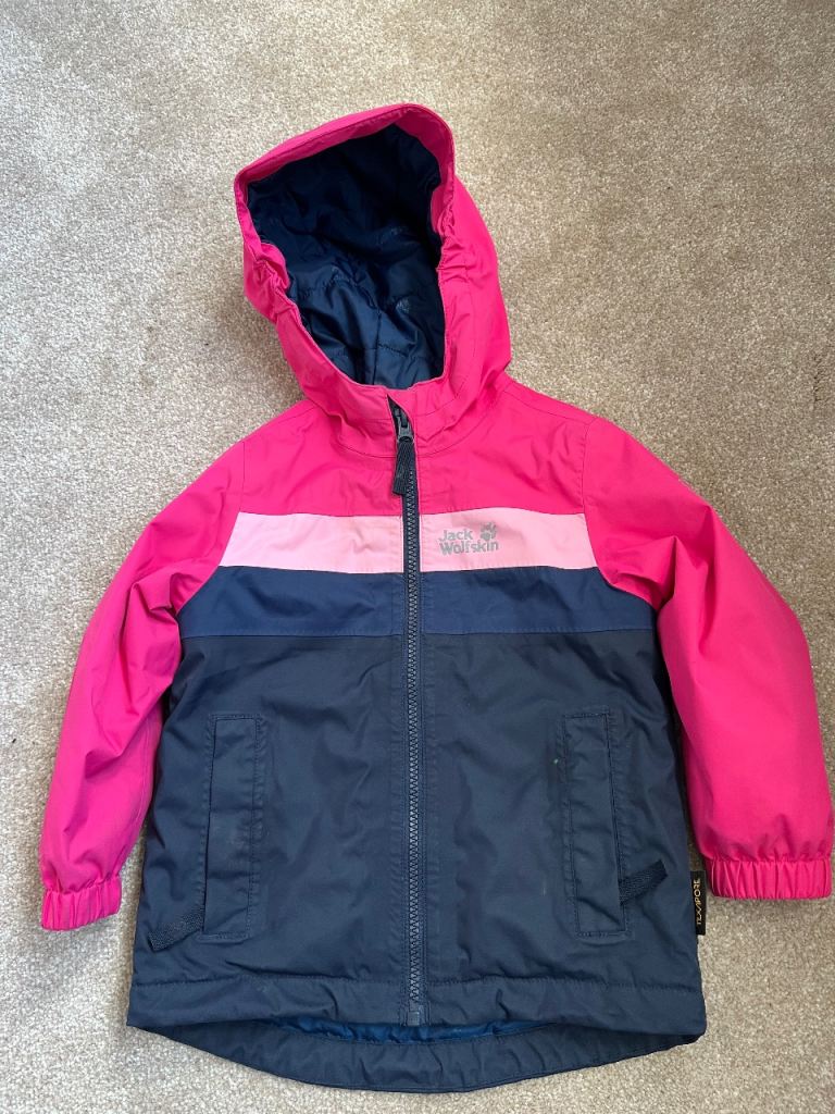 Jack Wolfskin pink girls waterproof coat jacket size EU 92