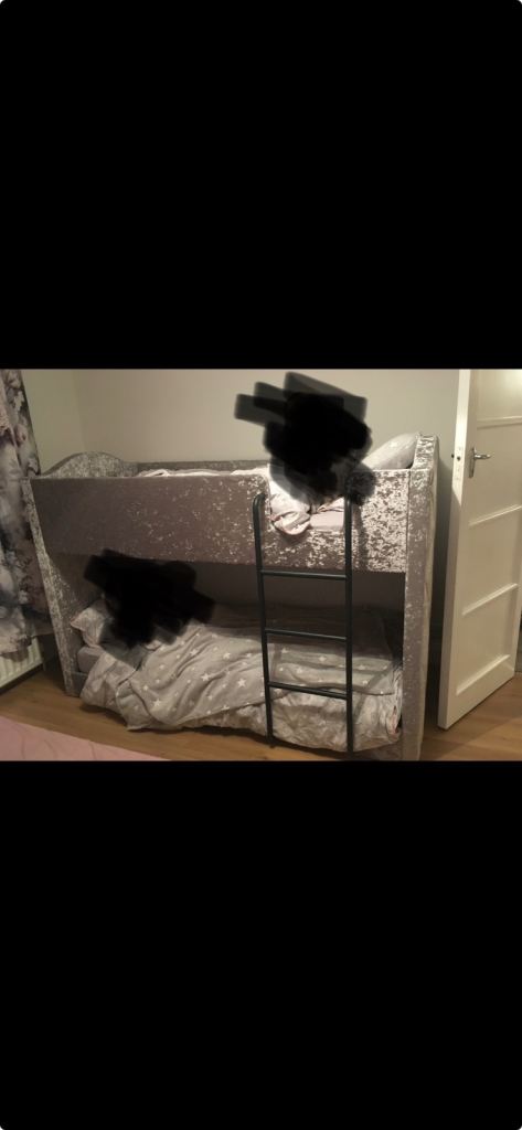 Free silver velvet bunk beds 