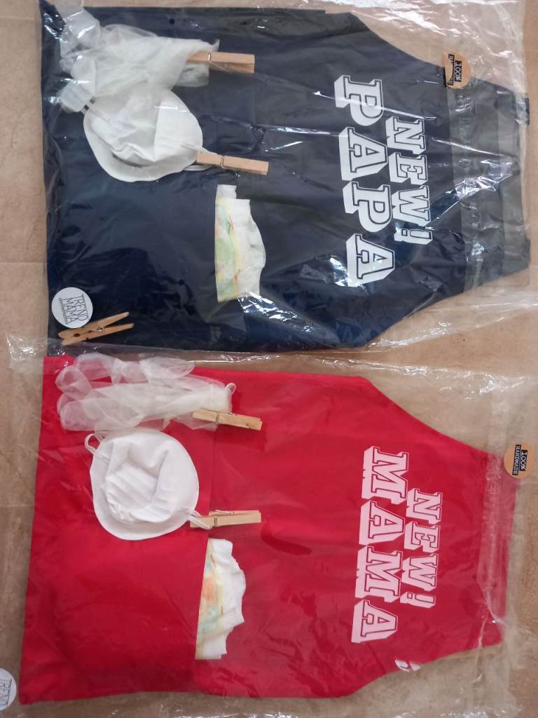 Two new handmade aprons. 