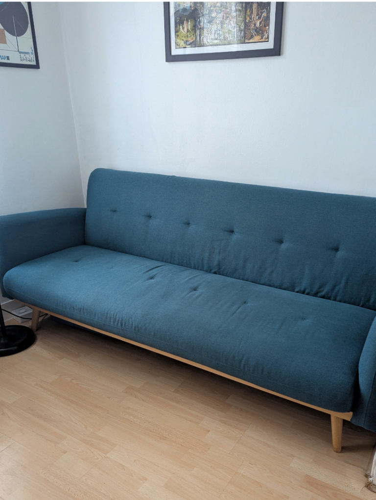 MADE Stevie Sofa Bed - Teal Blue - £70 (RRP £264)