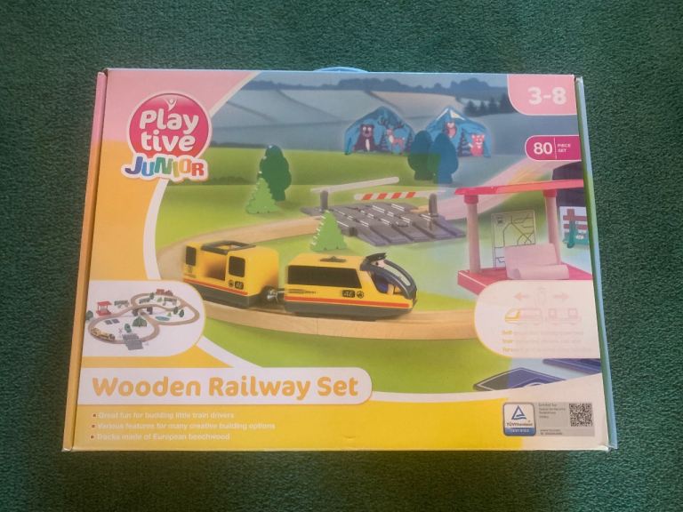 Wooden toy train railway set - brio compatible