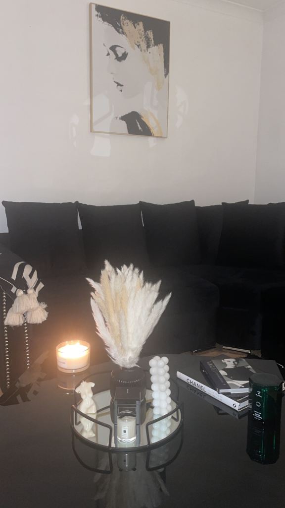 Black glass coffee table 