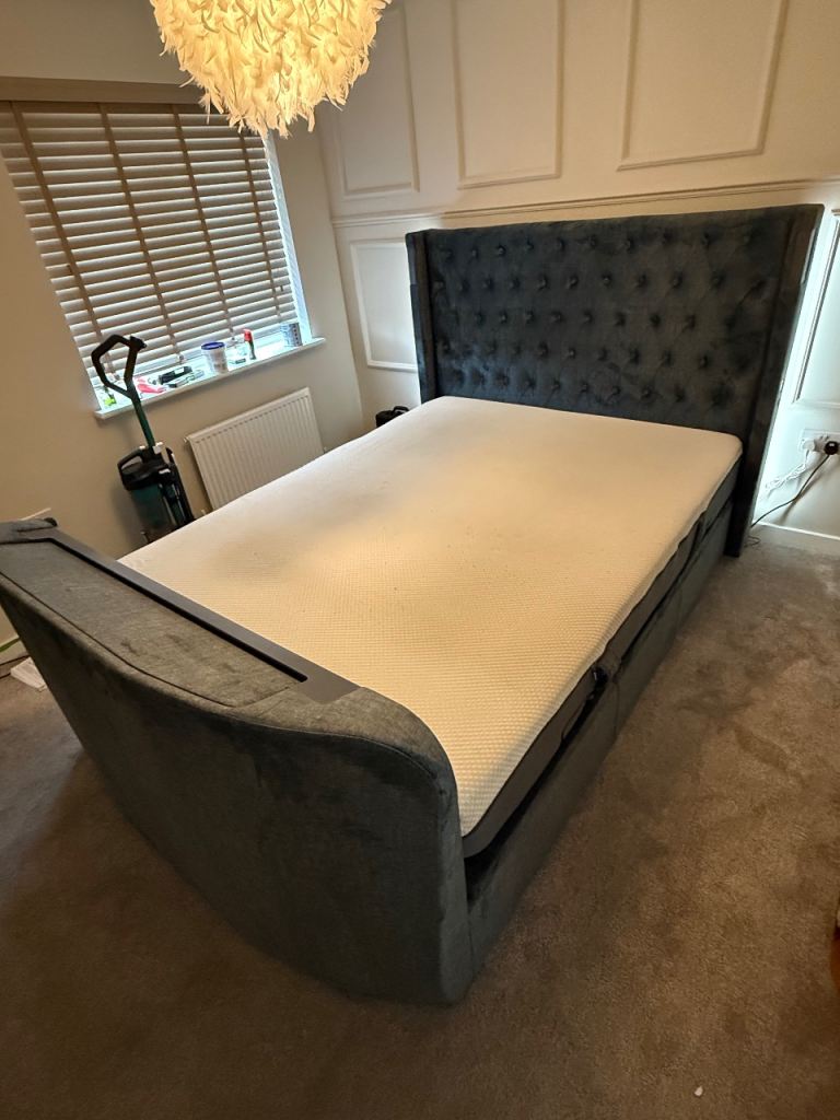 King Size TV Bed with LED Lights and Dolby Atmos Surround Sound