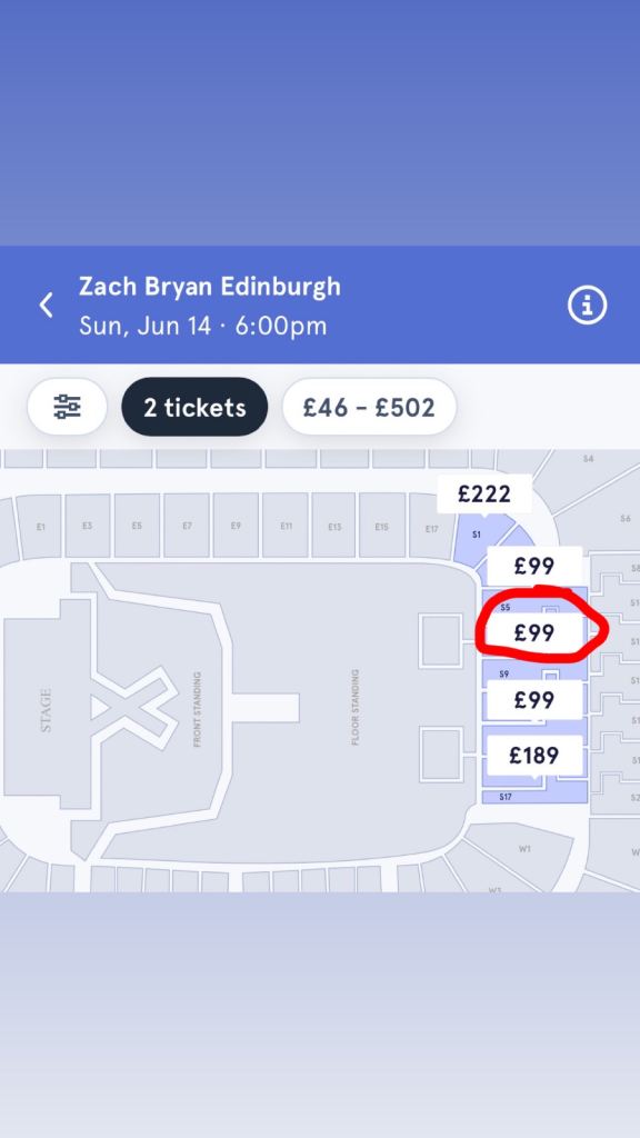 2 Zach Bryan Edinburgh Concert Tickets