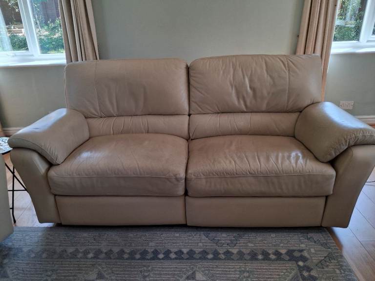 Beige Recliner leather sofa