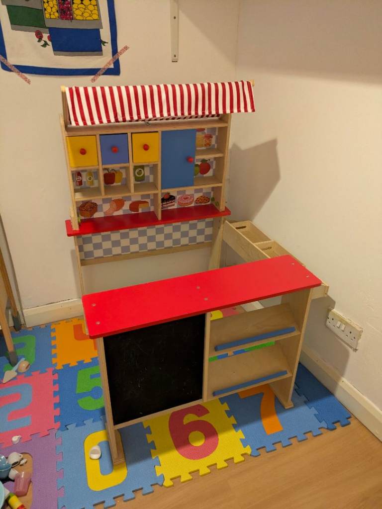 Children's Wooden Play Shop Market Kitchen Cafe