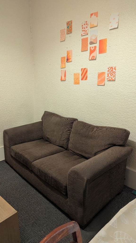 Two-seater Comfy Brown Sofa