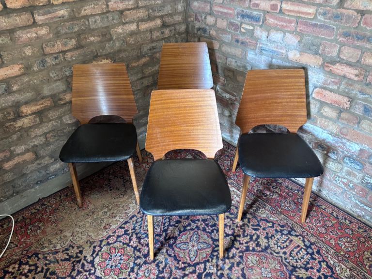 Mid Century Teak Dining Chairs Set of 4
