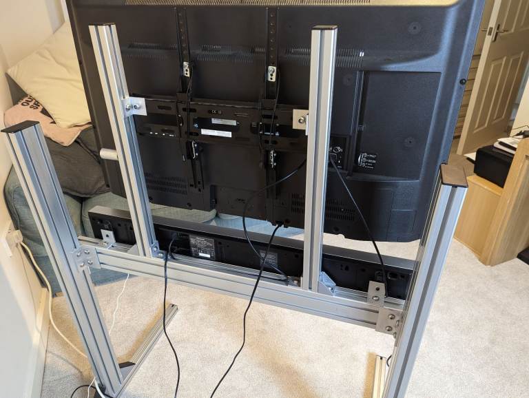 Black GT Omega Monitor Stand Plus 5M Extra 8040 Aluminium Profile 