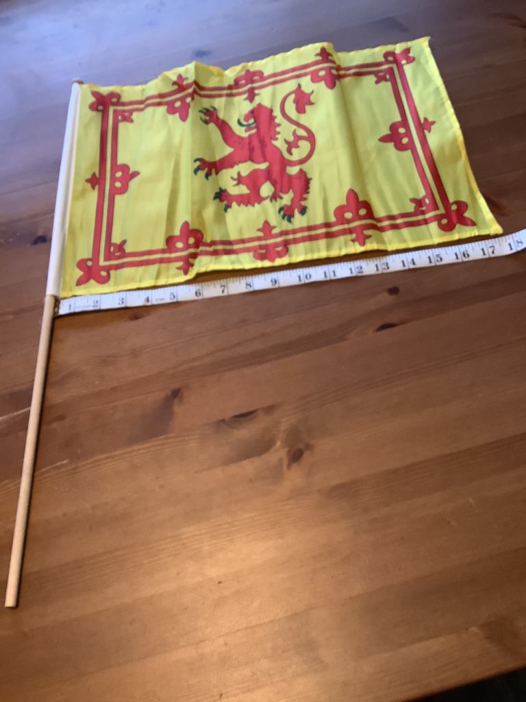 Lion Rampant Flag for waving at Gala Day/support Scotland (New)