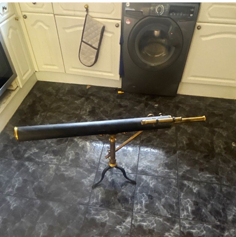 Vintage-Style Brass Telescope on Tripod Stand