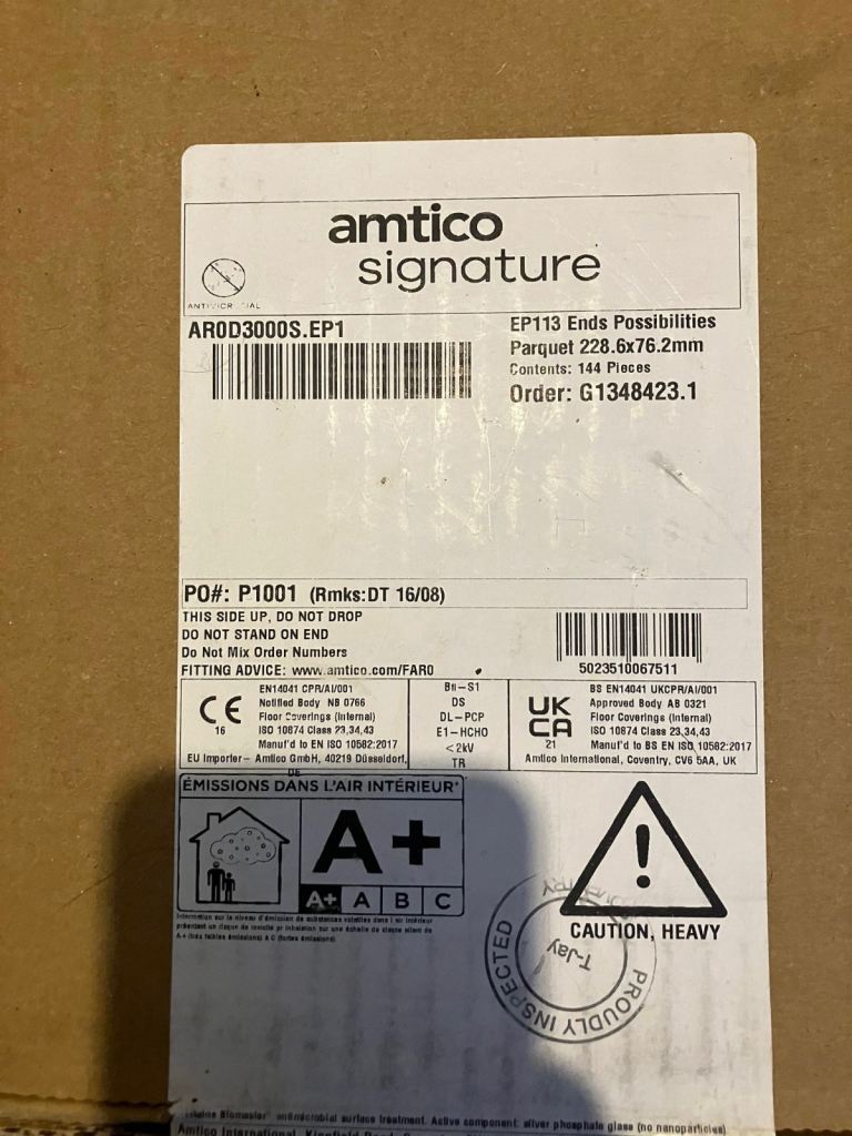 Amtico Signature Parquet Flooring – 4 Boxes (2.5m2 per box)-  Ends Possibilities