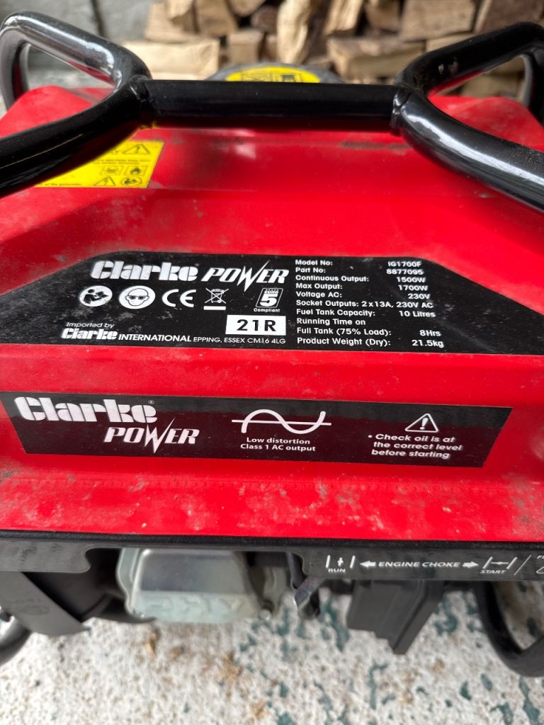 Clarke power IG1700f r21 generator 