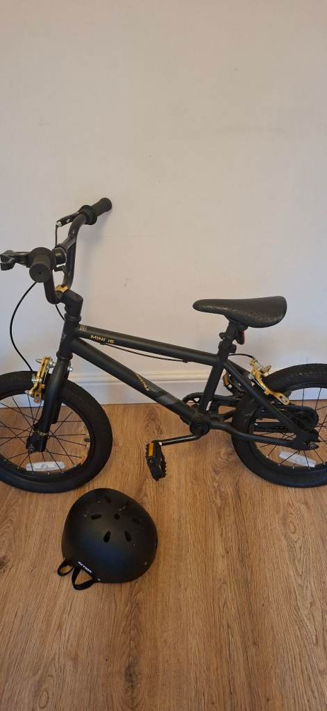 Kids bike mini 16 black and gold smyths toys 