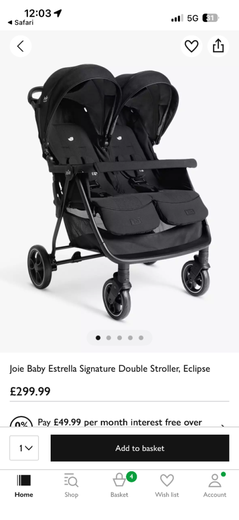 Joie double buggy 