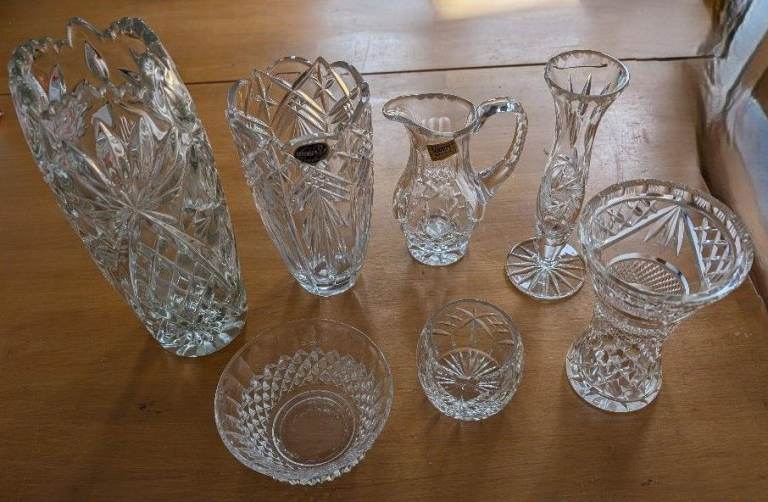 Job Lot Collection Crystal Cut Glass Mix of Bohemia - Czech & Sudety - Polish 