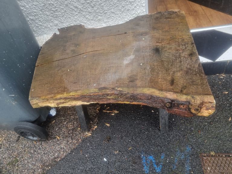 Handmade small oak table
