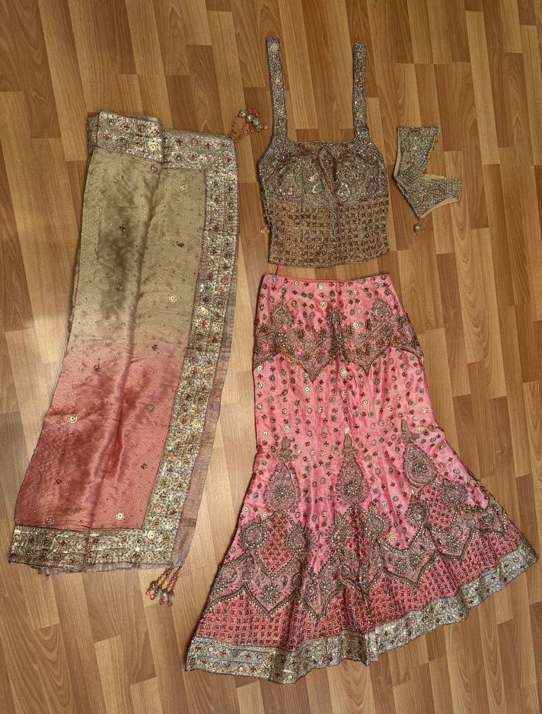 Gorgeous Pink and Gold Indian Lehenga
