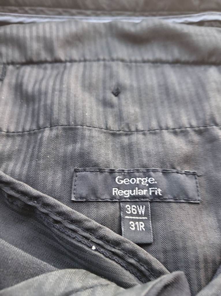 George Black Regular Fit Trousers 36W 31R – Good Condition