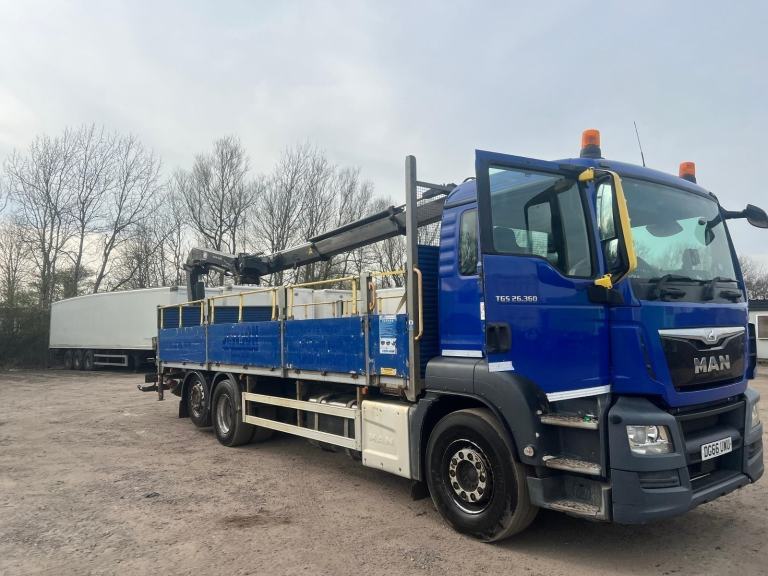 MAN/ ERF TGS 26.360 26 TONNE rear mounted crane, choice in stock