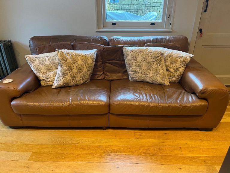 Leather 4 seater settee
