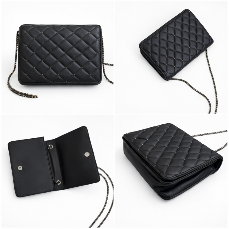 Black Quilted Crossbody Handbag – New Look – Chain Strap