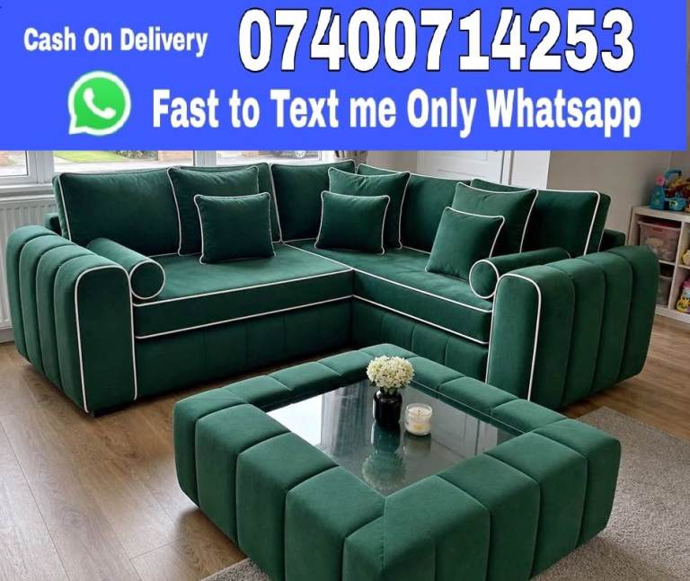 Limited Stock | Stylish Comfy Panel Velvet Corner Sofa & 3+2 Sets • Brand New Condition | Order Asap