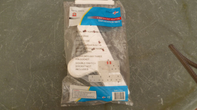1299PB | Power Plus 4 Way Socket Adaptor | New | Bagged