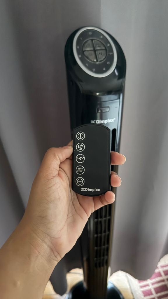 Dimplex Tower Fan with Remote Control – Black, Good Condition