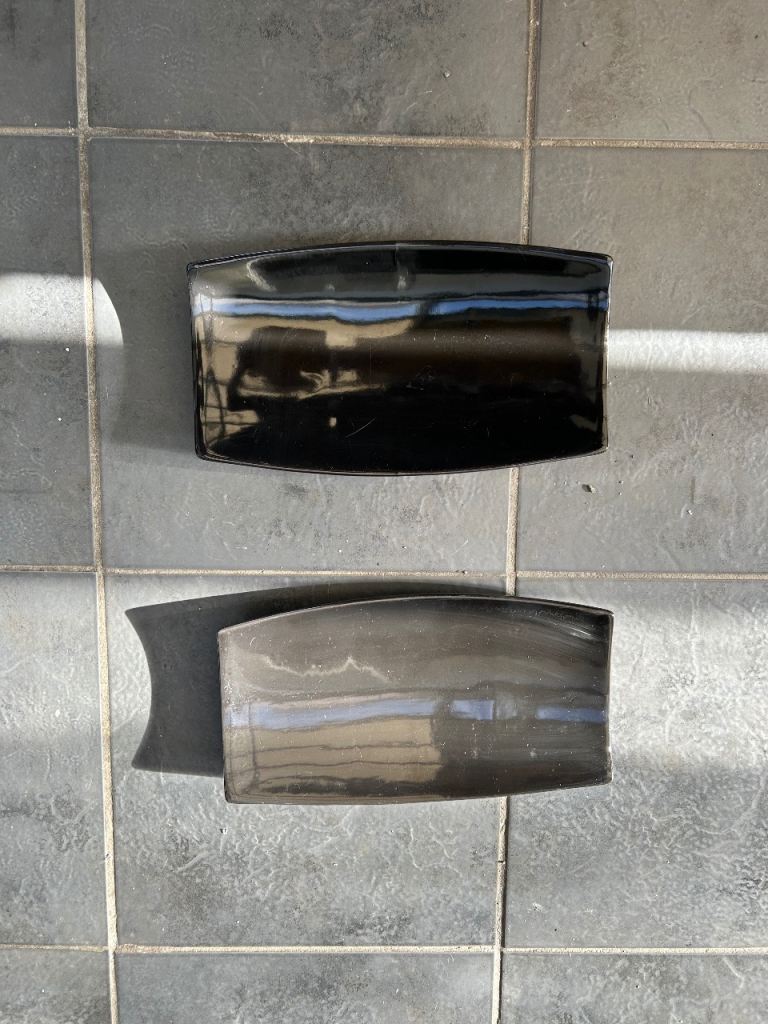 Pair of Black Ceramic Rectangular Trays – Good Condition