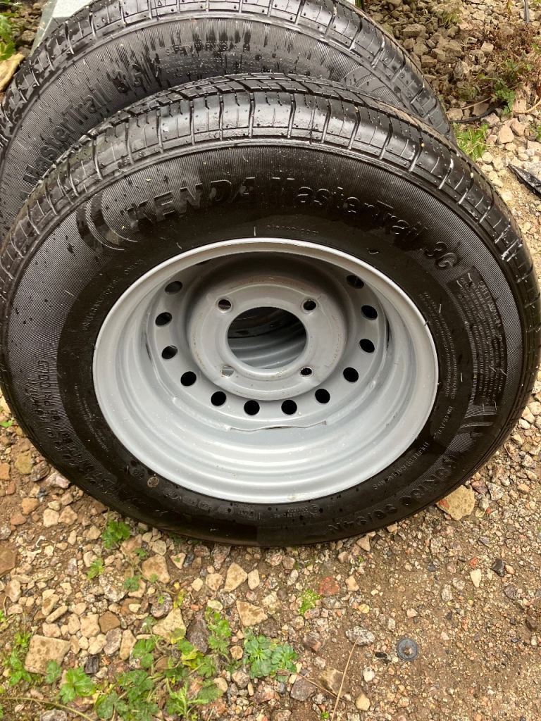 Pair of Kenda Mastertrail 165/r13 96/94C Trailer Tyres on 5.5inch PCD Hubs