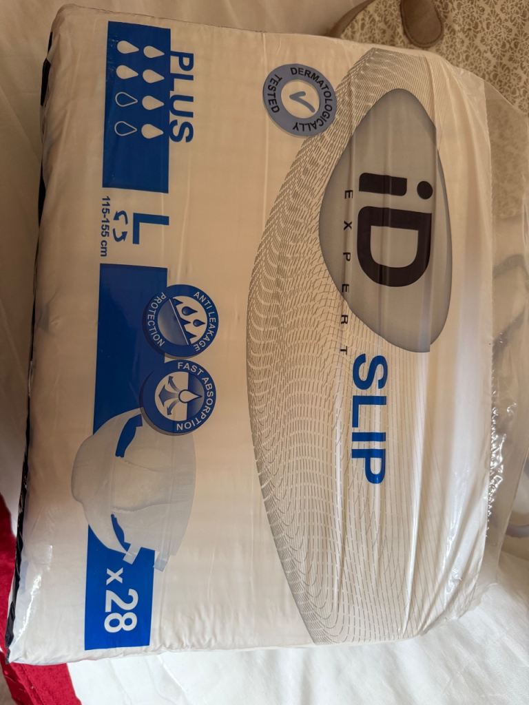 iD Expert Slip Plus Adult Incontinence Pads, Size L, New Pack