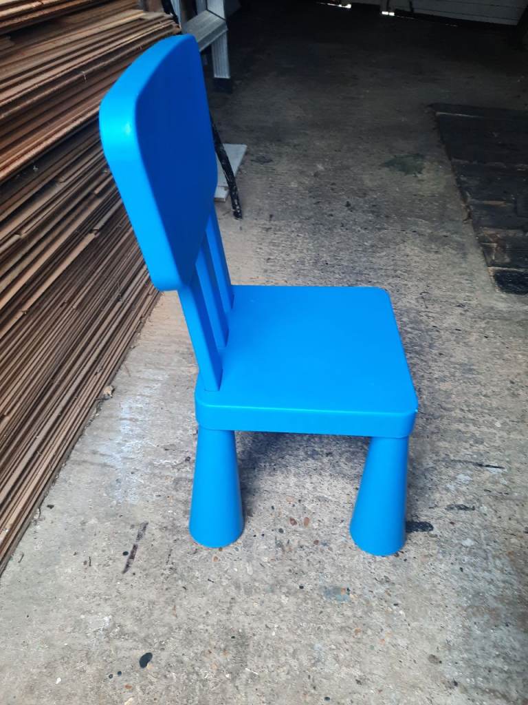 Blue ikea toddler chair (Mammut range)
