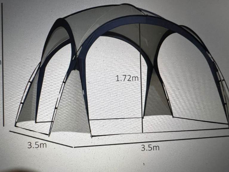 Garden Gazebo 3.5m x 3.5m – Grey and Blue