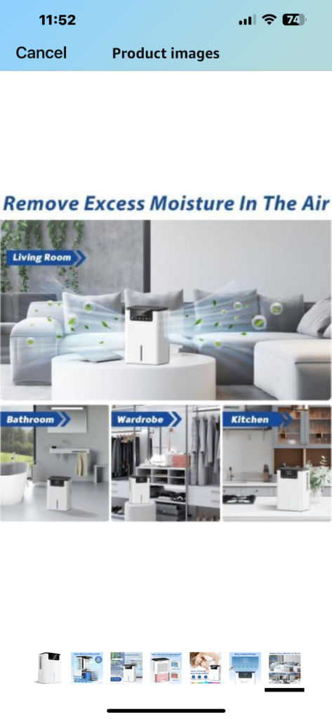 Dehumidifiers for Home 2200ml,GAIBIJA Dehumidifier for Bedroom with 7 Colors LED