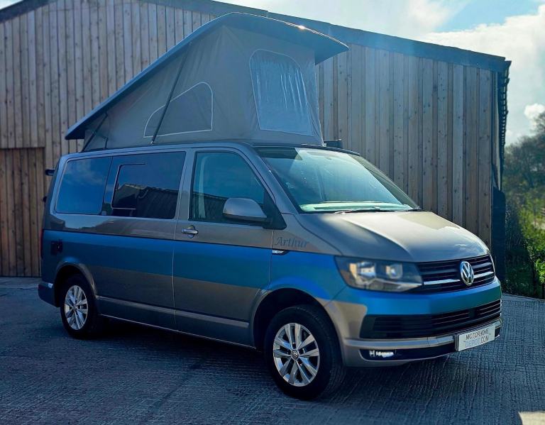 VW T6 Transporter T28 SWB Hi-Line Manual 4 berth 5 belts 34k pop top camper 