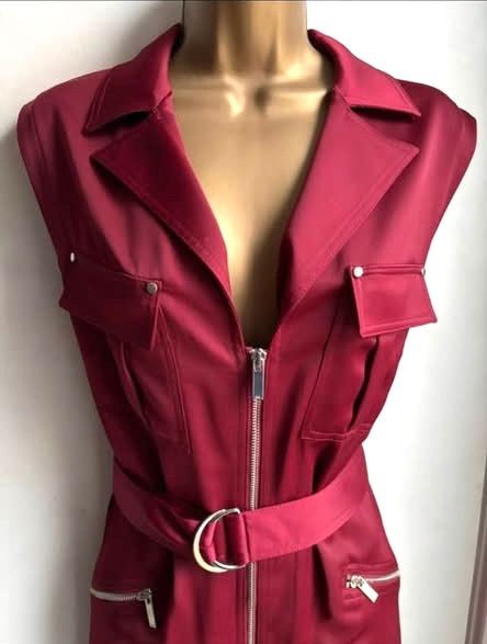 Karen Millen ‘Utility’ Burgundy Belted Dress💗Size 16 💗Excellent