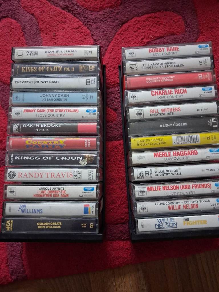 Various country cassettes.