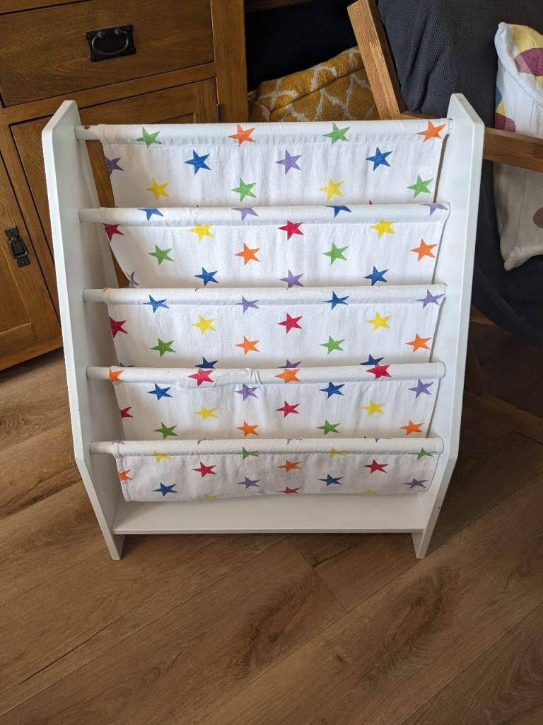 Kids coloured star pattern cloth sling bookcase