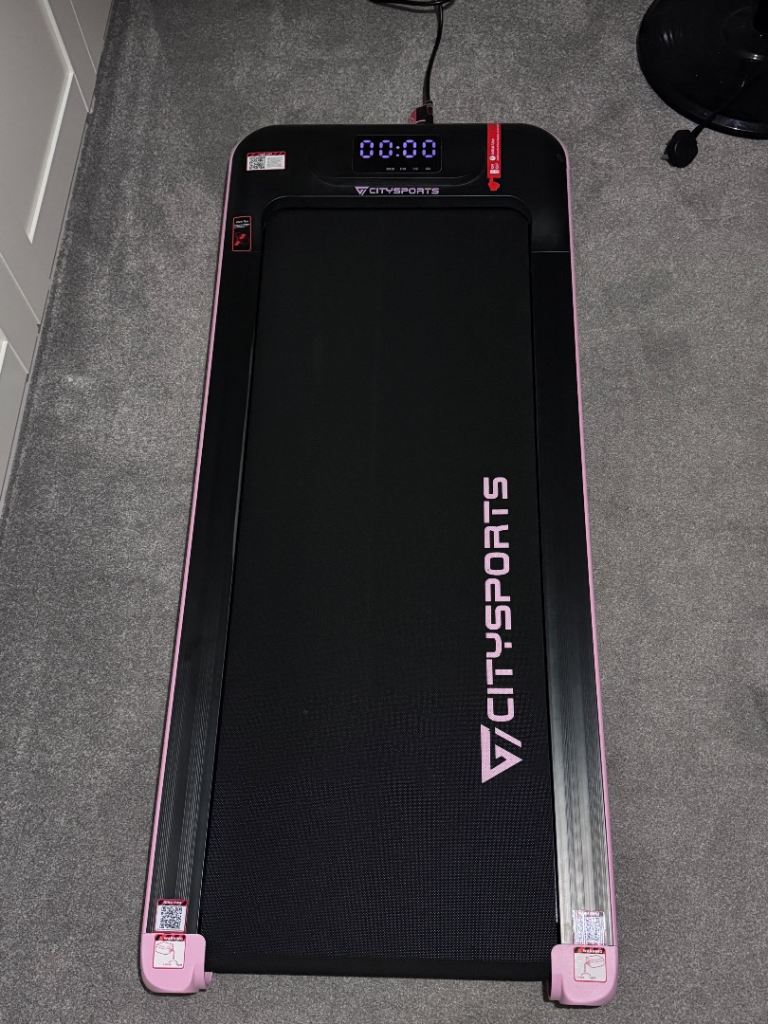Pink city sports walking pad with remote