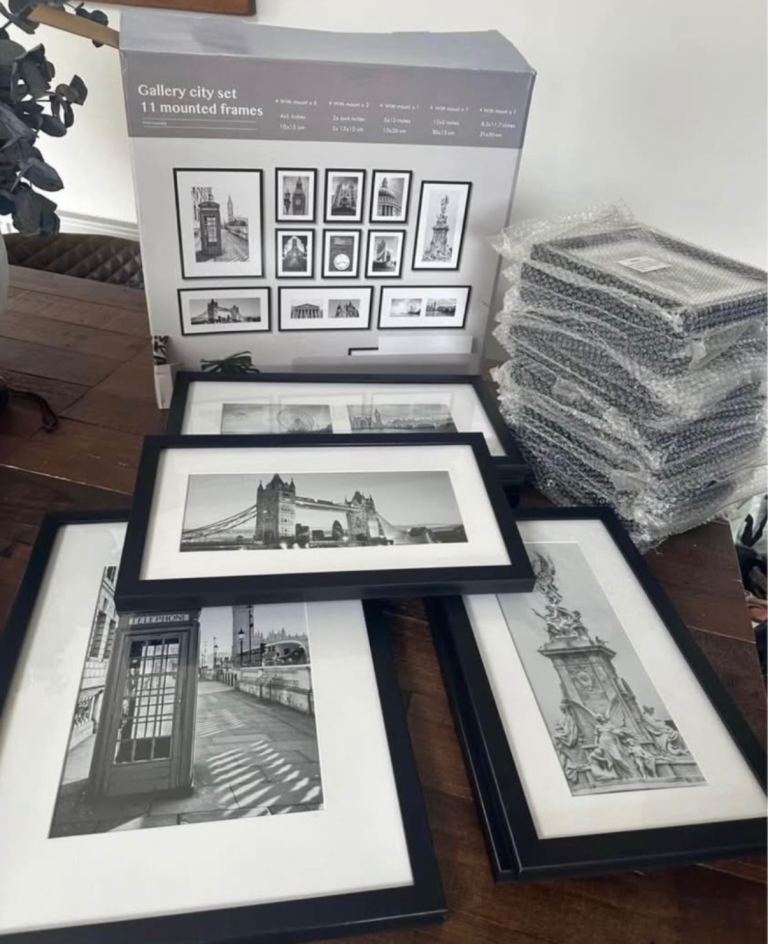 John Lewis Gallery London City Black Mounted 19 frames various sizes