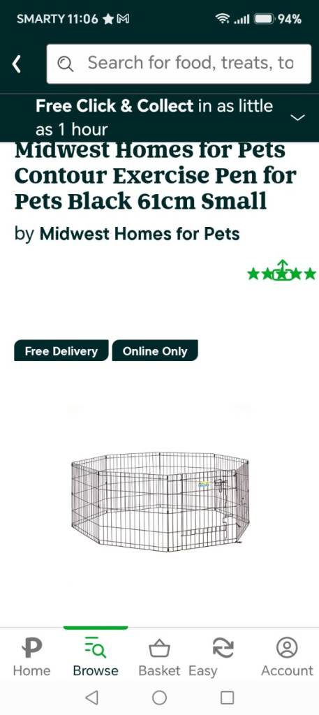 Pet play pen and small pink crate