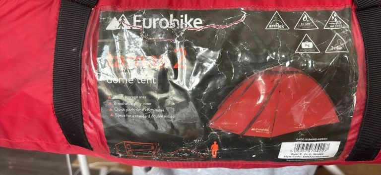 Eurohike Tamar 2 Dome Tent – Red, Good Condition