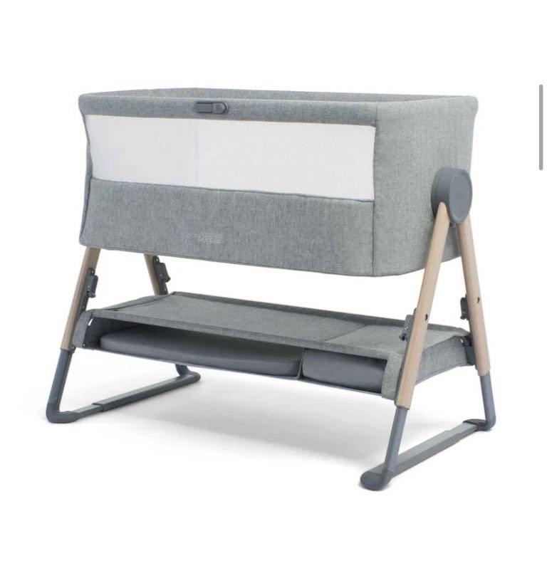 Mamas & Papas Lua Bedside Baby Crib - White/Grey